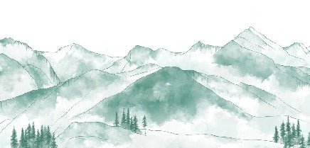 Papier peint montagne chaine des Aravis vert menthe