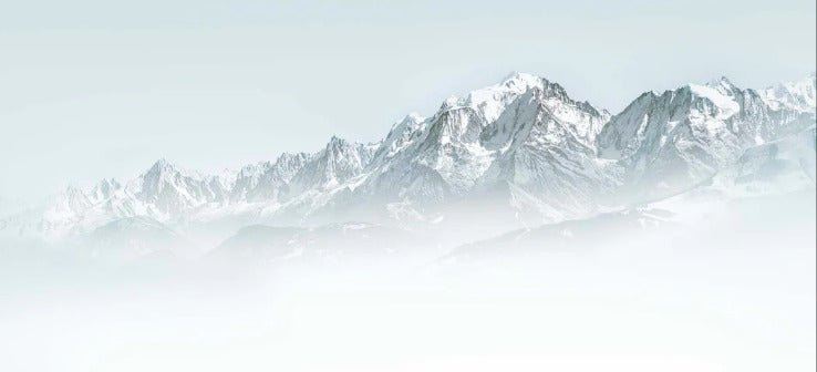 Papier peint Mont Blanc dans la brume bleu, XXL, tendance
