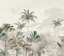Panoramic jungle eden green wallpaper