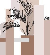 Papier peint panoramique géométrique terracotta, mural concept, tendance