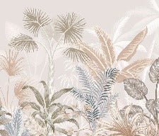 Papier peint panoramique jungle terracotta