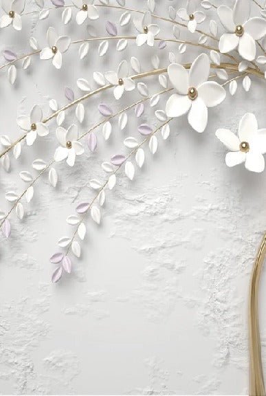 Papier peint panoramique trompe l'oeil arbre fleuri 3D, XXL, tendance