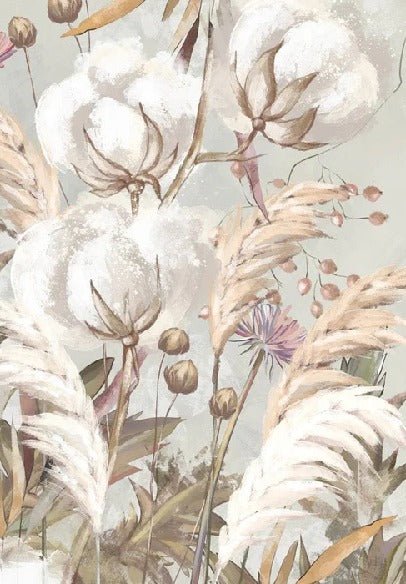 Papier peint panoramique fleur coton