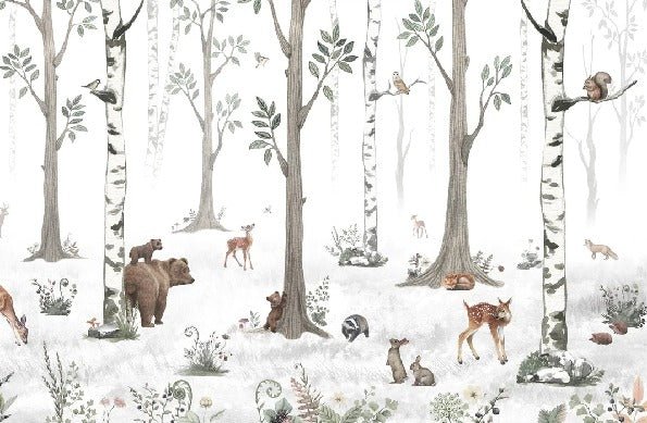 Papier peint animaux printemps forêt