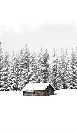 Panoramic mountain chalet wallpaper
