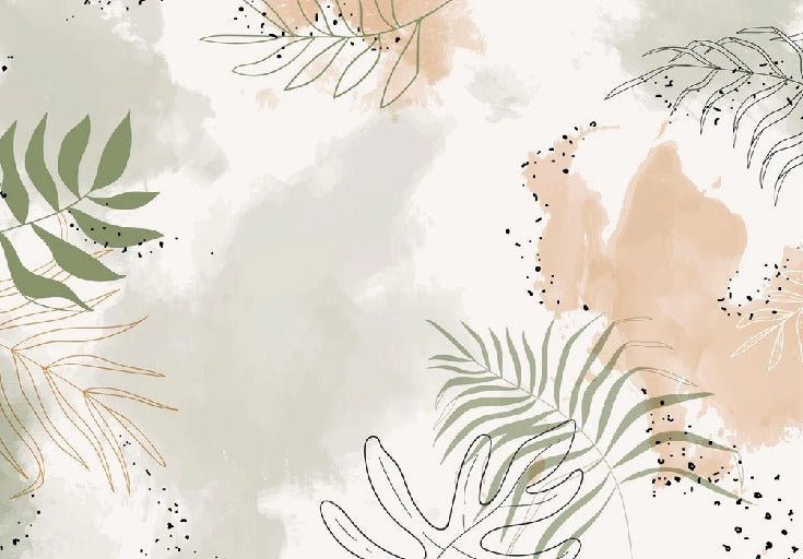 Papier peint panoramique aquarelle végétale