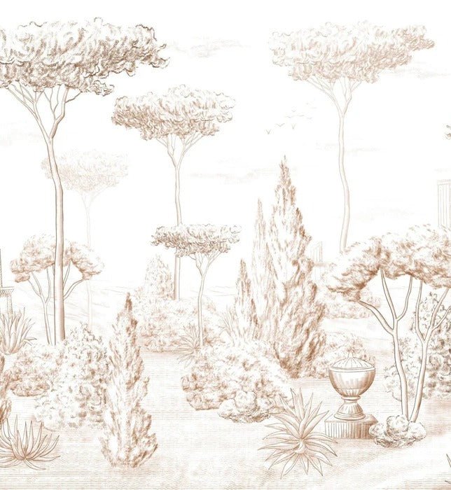 Papier peint style romain pinède sépia, XXL, tendance