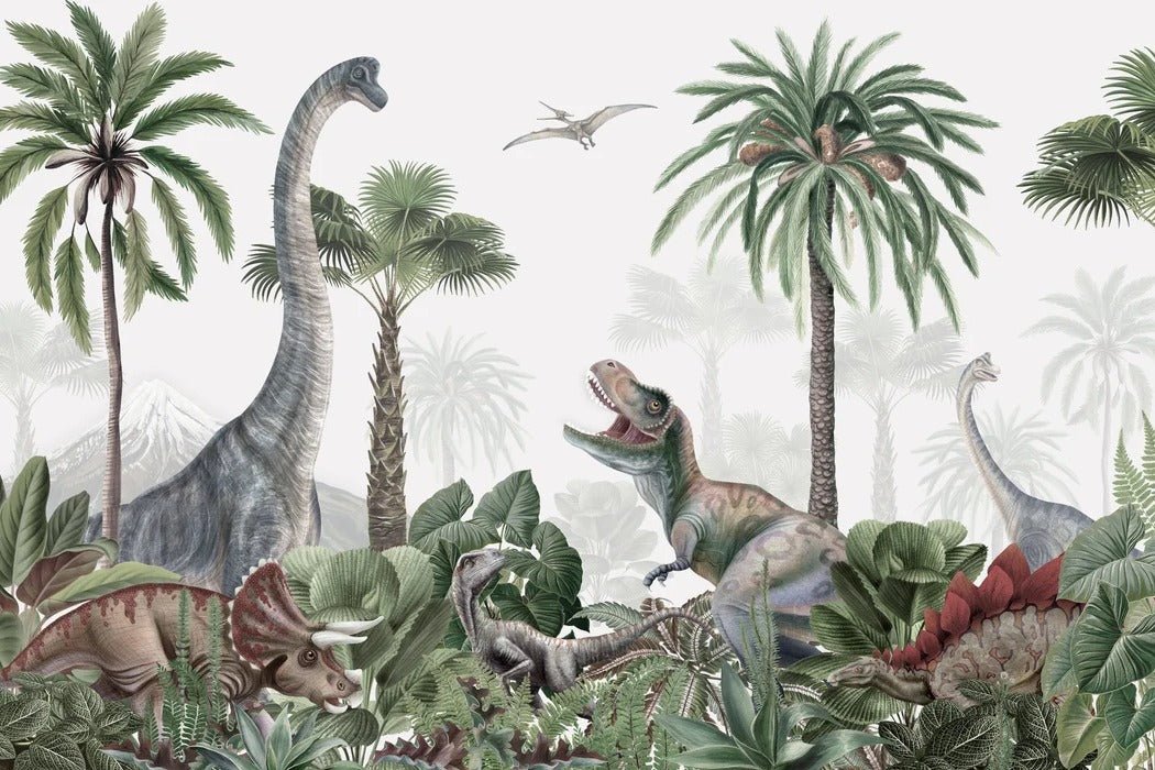 Papier peint parade des dinosaures, XXL, tendance