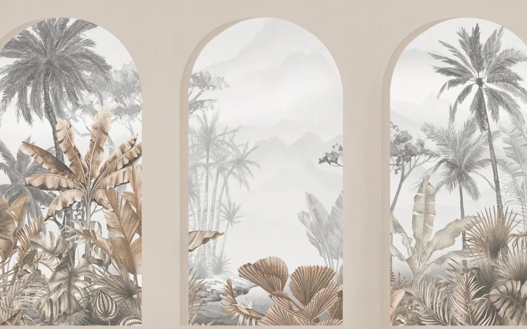 Papier peint arches tropicales sépia, XXL, tendance