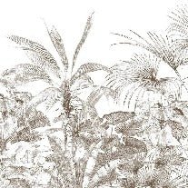 Papier peint tropical gravure monochrome, XXL, tendance