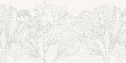 Panoramic wallpaper grey and white waltz of flowers