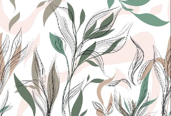 Papier peint panoramique fleur graphique