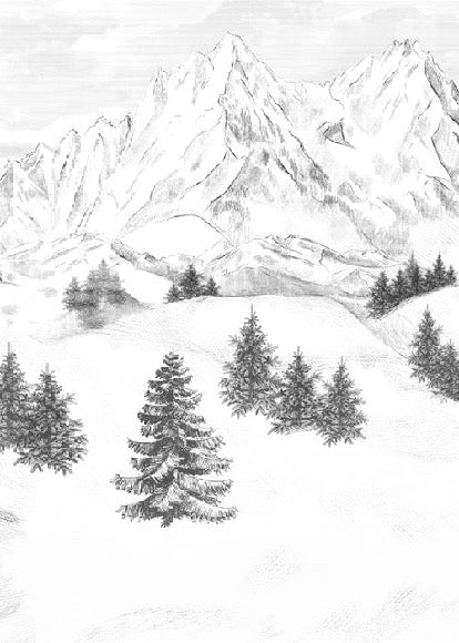 Papier peint montagne sommets de Chamonix, XXL, tendance