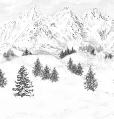 Papier peint montagne sommets de Chamonix