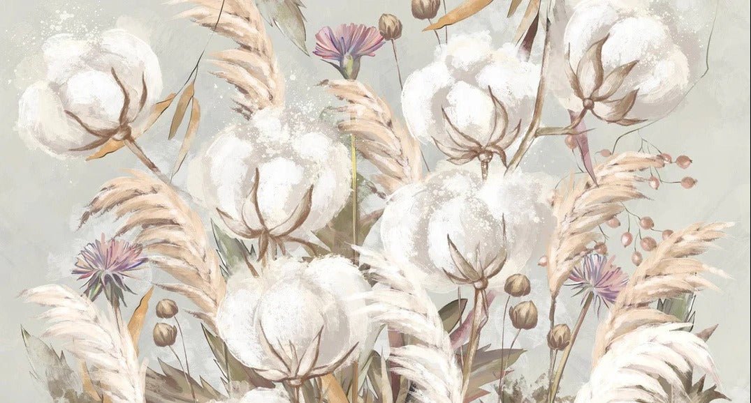 Papier peint panoramique fleur coton, XXL, tendance