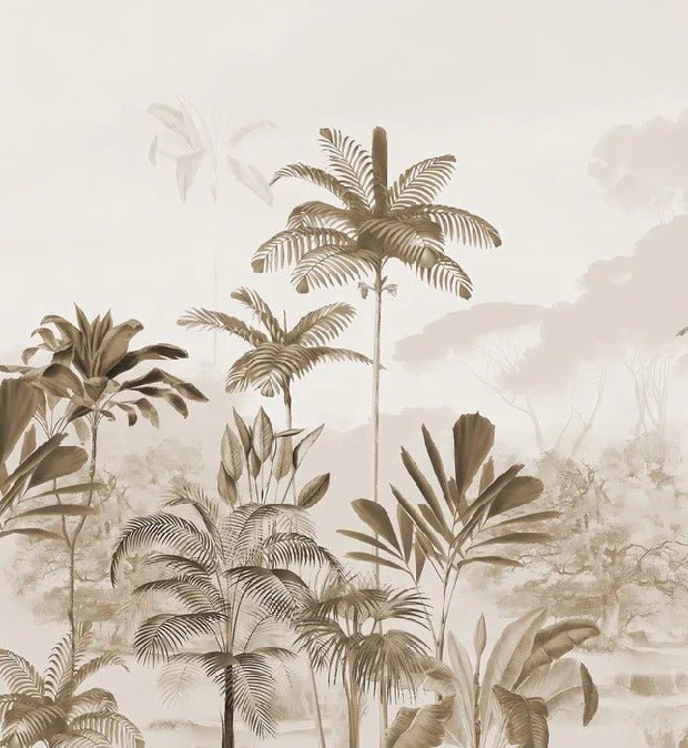 Papier peint panoramique jungle eden sépia