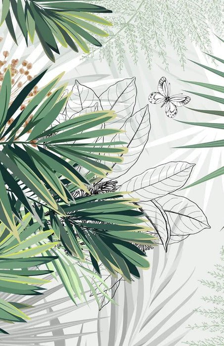 Papier peint panoramique nature green palm