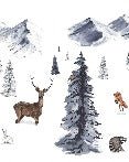 Papier peint enfant animaux dans la neige