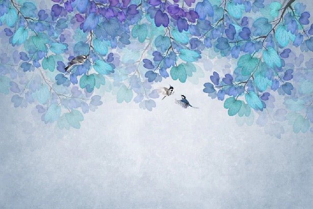 Blue leaf wallpaper