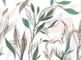 Graphic flower panoramic wallpaper