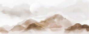 Papier peint montagnes voilées – Lueur sépia
