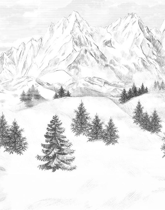 Papier peint montagne sommets de Chamonix