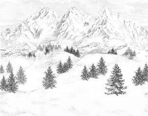 Papier peint montagne sommets de Chamonix, XXL, tendance