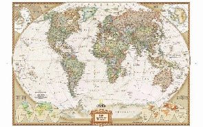 Papier peint Carte du monde classique, XXL, tendance