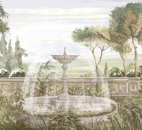 Papier peint paysage jardin ancien