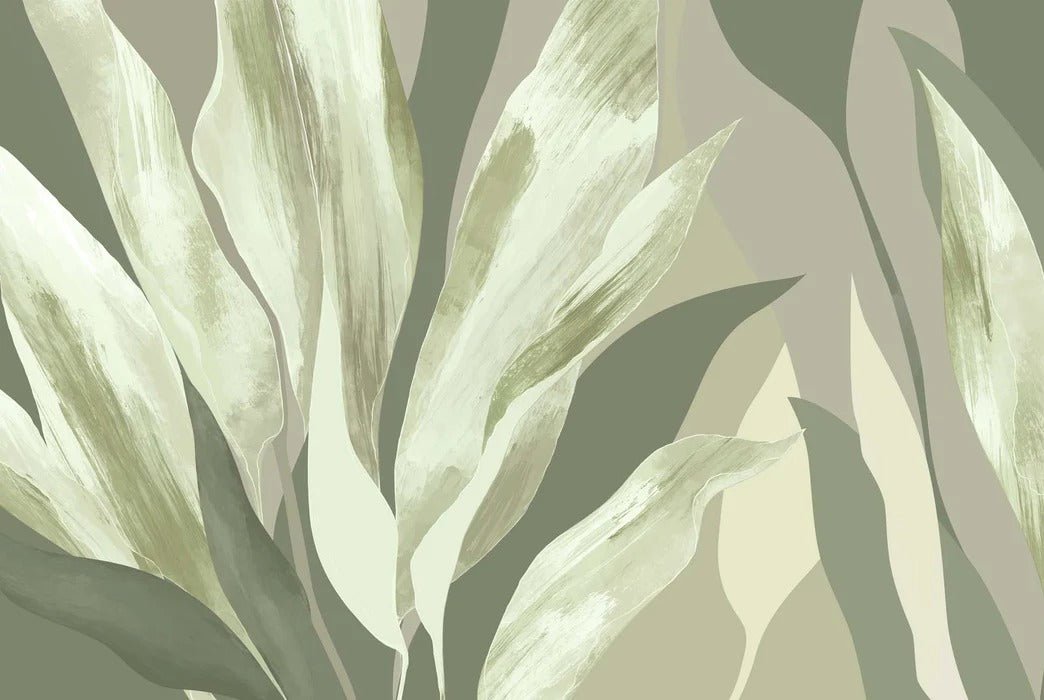 Papier peint étoffe vert