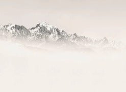 Papier peint Mont Blanc dans la brume sépia