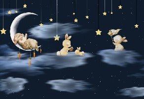 Papier peint nuit étoilé lune, XXL, tendance