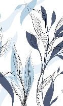 Blue graphic flower wallpaper