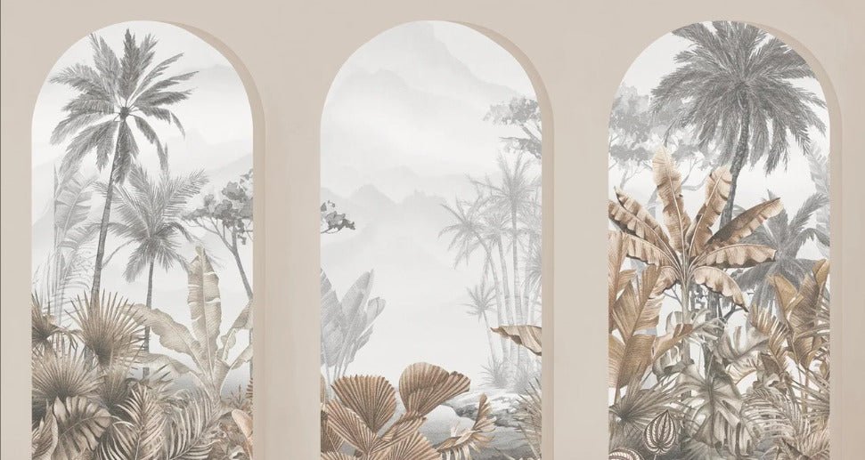 Papier peint arches tropicales sépia, XXL, tendance