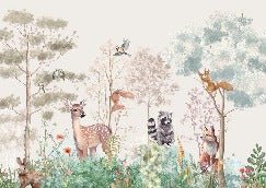Papier peint chambre enfant nature magique beige