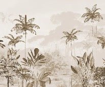 Papier peint panoramique jungle eden sépia