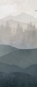 Papier peint panorama nature noir et blanc