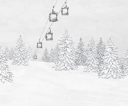 Black & white gondola mountain wallpaper