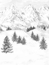 Papier peint montagne sommets de Chamonix, XXL, tendance