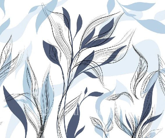 Blue graphic flower wallpaper