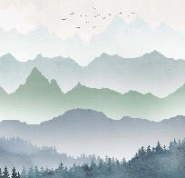 Papier peint brume matinale forêt, XXL, tendance