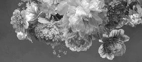 Papier peint fleur pivoine noir et blanc, XXL, tendance