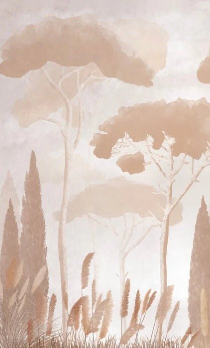 Papier peint sépia cyprès pins, XXL, tendance
