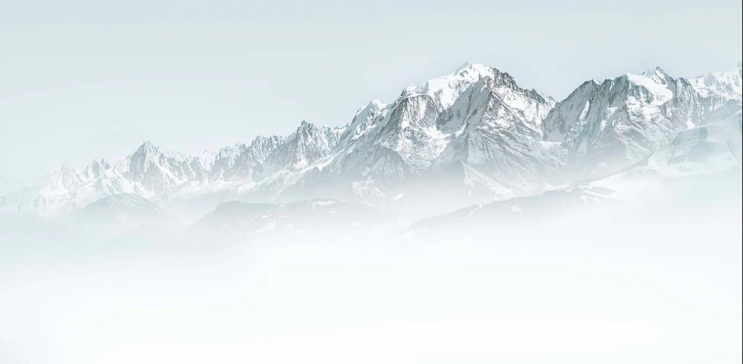 Papier peint Mont Blanc dans la brume bleu, XXL, tendance