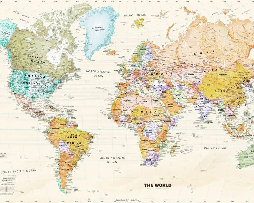 Papier peint original carte du monde