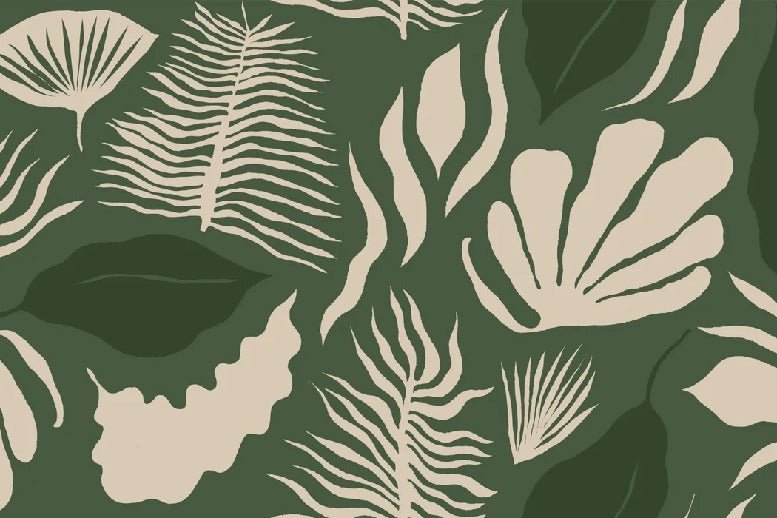 Papier peint art moderne vert