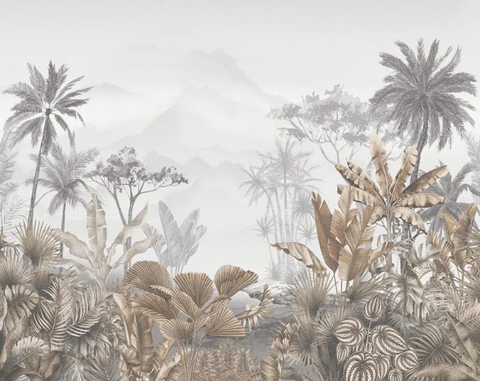 Tropical sepia wallpaper
