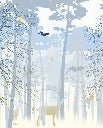 Papier peint nature forêt bleu & fraîcheur de l'aube