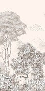 Papier peint panoramique Forêts et Monts Crayonnés Beige, XXL, tendance