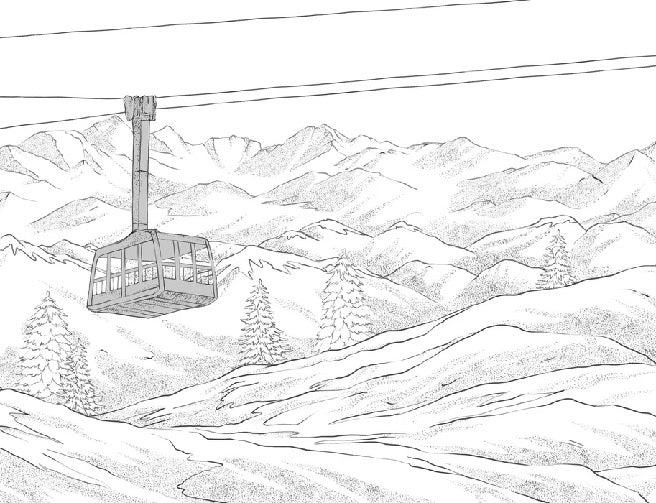 La Plagne télécabine black and white wallpaper